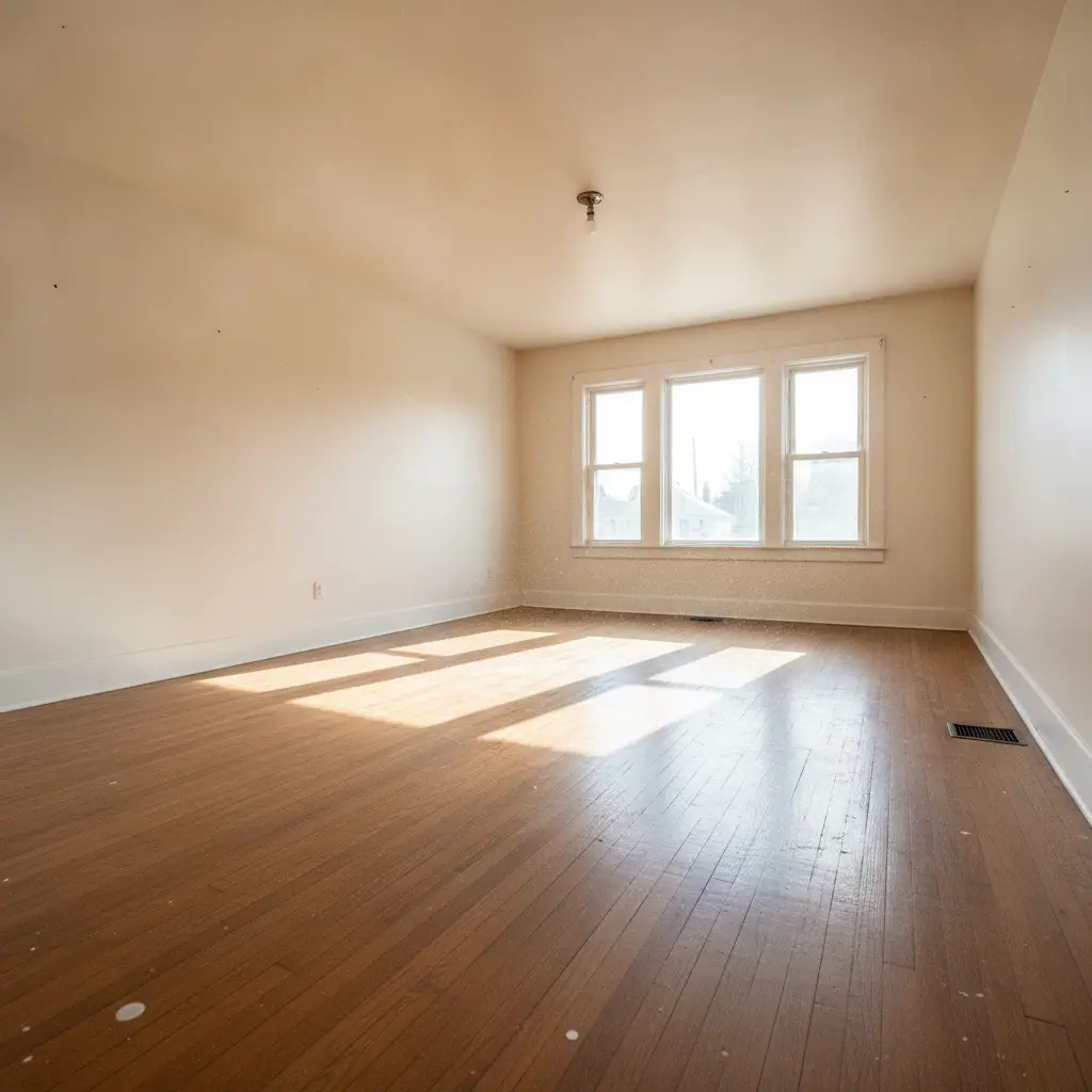 An emptied room swept clean, ready to sell