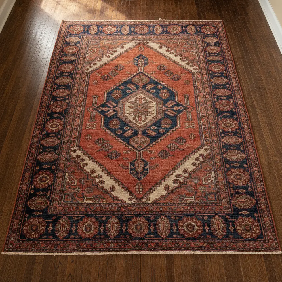 Persian Heriz area rug
