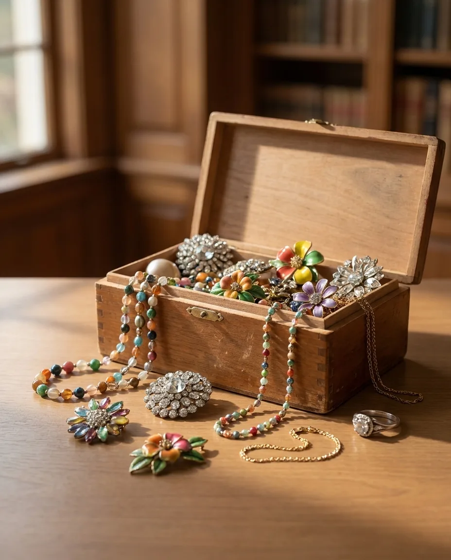 Costume Jewelry Lot with a Few Fine Pieces