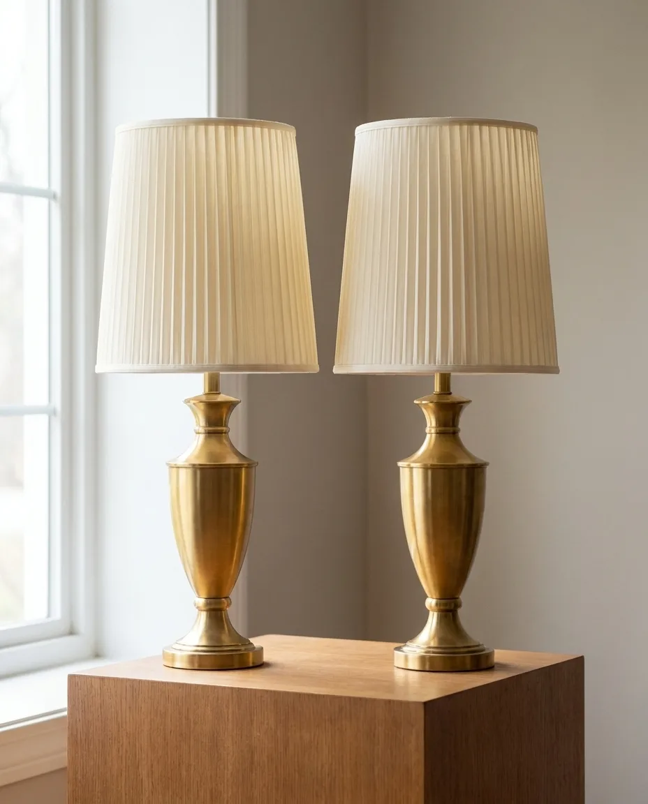 Pair of Mid-Century Brass Table Lamps