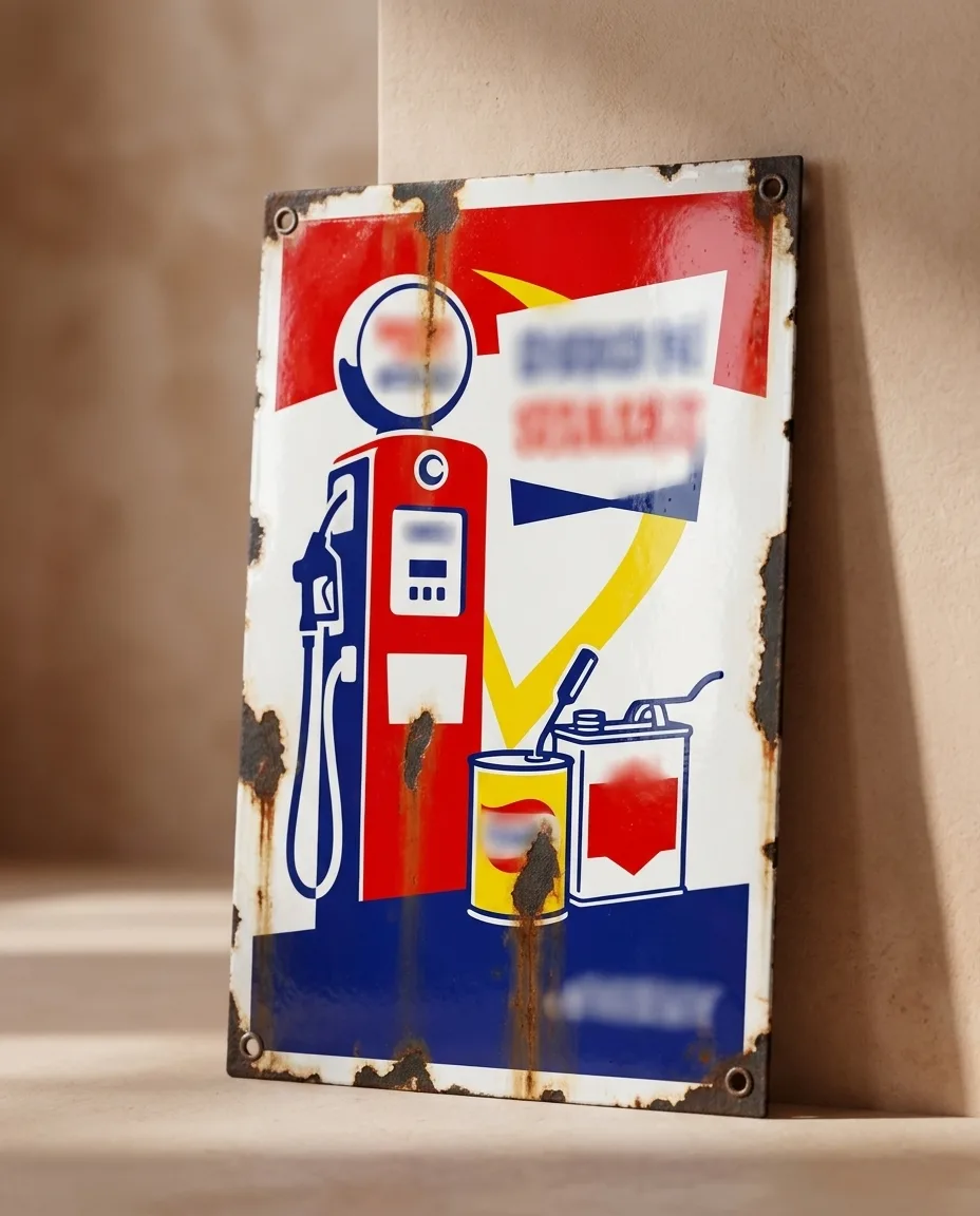 Porcelain Enamel Gas Station Sign