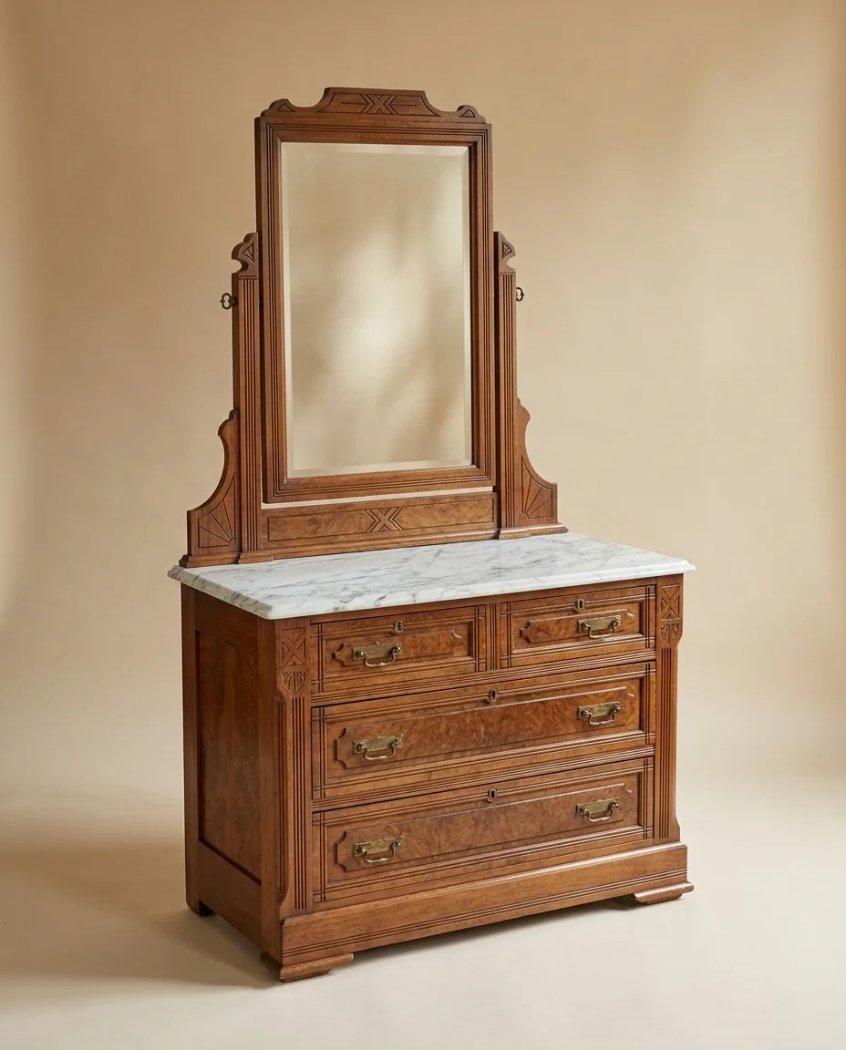Victorian Eastlake Marble-Top Dresser